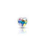 Clear Iridescent Heart Gem Silver Metal Plug - Sm - Image 7
