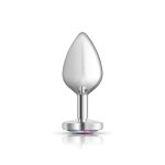 Clear Iridescent Heart Gem Silver Metal Plug - Md - Image 6