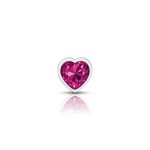 Bright Pink Heart Gem Silver Metal Plug - Sm - Image 5