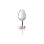 Bright Pink Heart Gem Silver Metal Plug - Md - Image 7