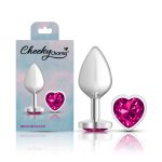 Bright Pink Heart Gem Silver Metal Plug - Md - Image 8