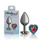 Rainbow Heart Gem Gunmetal Metal Plug - Md - Image 7