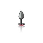 Deep Red Heart Gem Gunmetal Metal Plug - Sm - Image 7