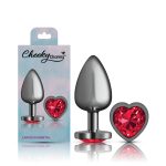 Deep Red Heart Gem Gunmetal Metal Plug - Lg - Image 8