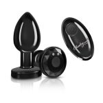 Vibrating Gunmetal Metal Remote Plug - Medium