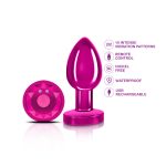 Vibrating Pink Metal Remote Plug - Medium - Image 6