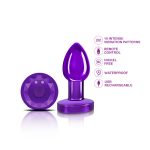Vibrating Purple Metal Remote Plug - Small - Image 4