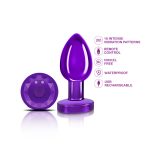 Vibrating Purple Metal Remote Plug - Medium - Image 3