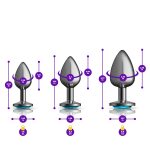 Teal Round Gem Anal Trainer Kit - Gunmetal - Image 2
