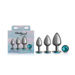 Teal Round Gem Anal Trainer Kit - Gunmetal - Image 7