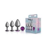 Purple Round Gem Anal Trainer Kit - Gunmetal - Image 10