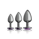 Purple Round Gem Anal Trainer Kit - Gunmetal - Image 7