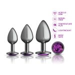 Purple Round Gem Anal Trainer Kit - Gunmetal - Image 4