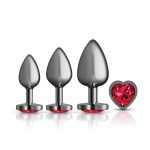 Red Heart Gem Anal Trainer Kit - Gunmetal - Image 2