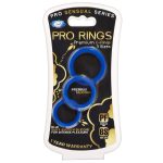 Pro Sensual Silicone Cock Ring 3 Pack - Blue - Image 3