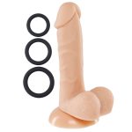 Pro Sensual Premium Silicone 6 Inch Dong With 3 Cockrings - Flesh - Image 2