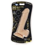 Pro Sensual Premium Silicone 8 Inch Dong With 3 Cockrings - Flesh - Image 3