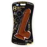 Pro Sensual Premium Silicone 8 Inch Dong With 3 Cockrings - Brown - Image 2