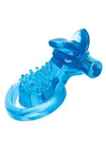 Bodywand Rechargeable Duo Ring With Clit Tickler - Blue - Image 2