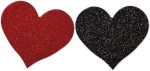 Nipplicious - Heart Shape Pasties - Glitter - Red and Black - Image 3