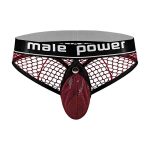 Cock Pit Net Cock Ring Thong - S- M - Burgundy