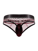 Cock Pit Net Cock Ring Thong - S- M - Burgundy - Image 3