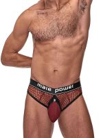Cock Pit Net Cock Ring Thong - S- M - Burgundy - Image 2