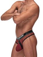 Cock Pit Net Cock Ring Thong - S- M - Burgundy - Image 6
