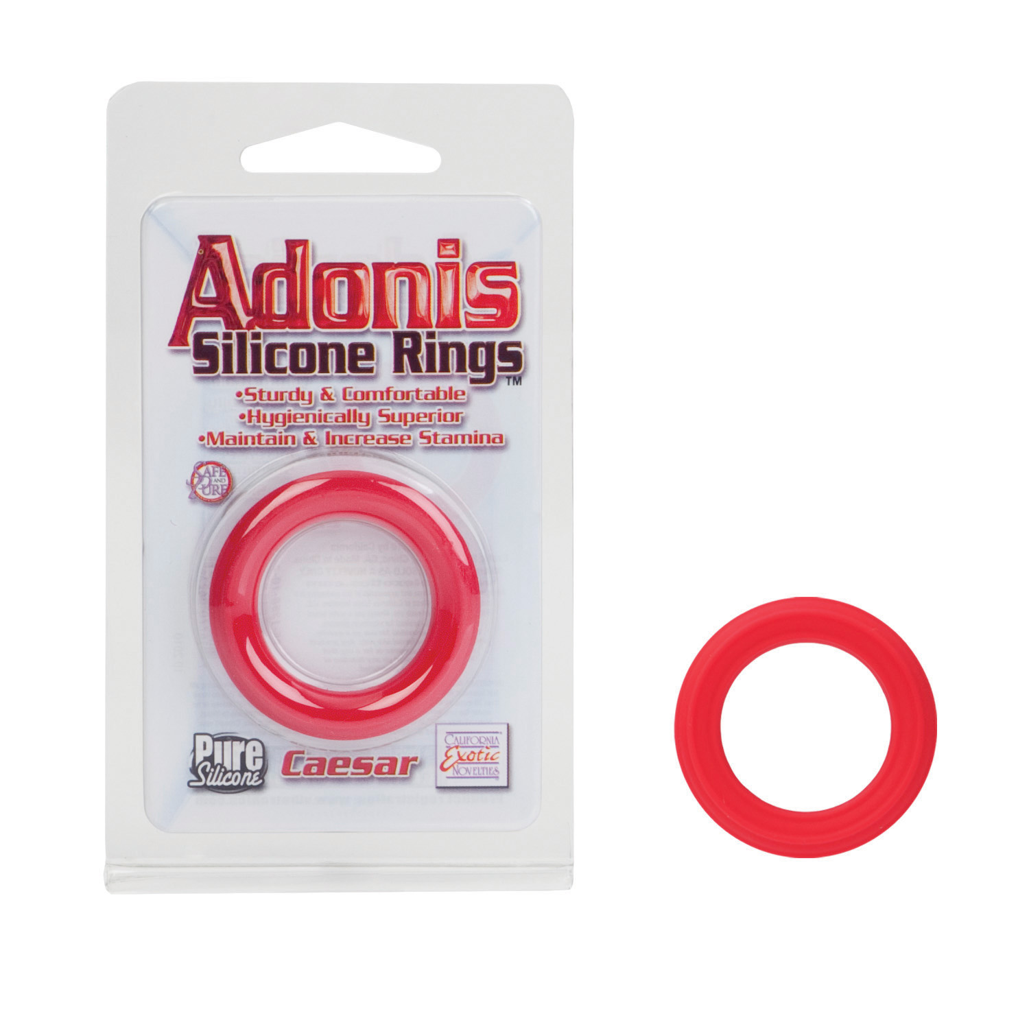 HOSE1368102.jpg Caesar Silicone Ring - Red - Image 1