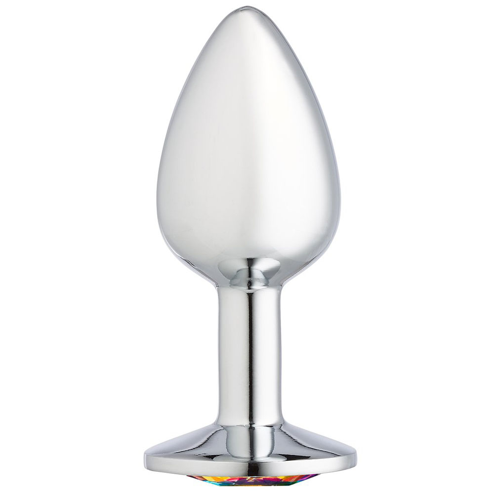 HOWTC301.jpg Cloud 9 Novelties Gems Silver Chromed Anal Plug - Medium - Image 1