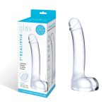 7 Inch Realistic Curved Glass G-Spot Dildo - Clear - Image 2