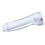 7 Inch Realistic Curved Glass G-Spot Dildo - Clear - Image 3