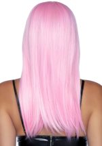 24 Inch Long Straight Bang Wig Pink - Image 2