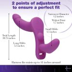 Double Take 10x Vibrating Double Penetration Adjustable Strap-on Purple - Image 2