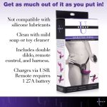 Double Take 10x Vibrating Double Penetration Adjustable Strap-on Purple - Image 3